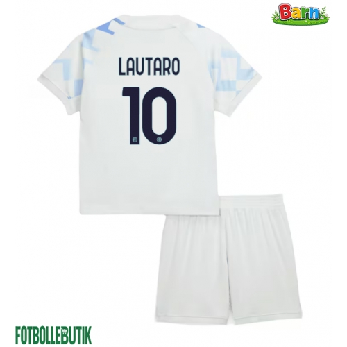 Inter Milan Lautaro Martinez #10 Bortaställ Barn 2025-26 Kortärmad (+ Korta byxor)